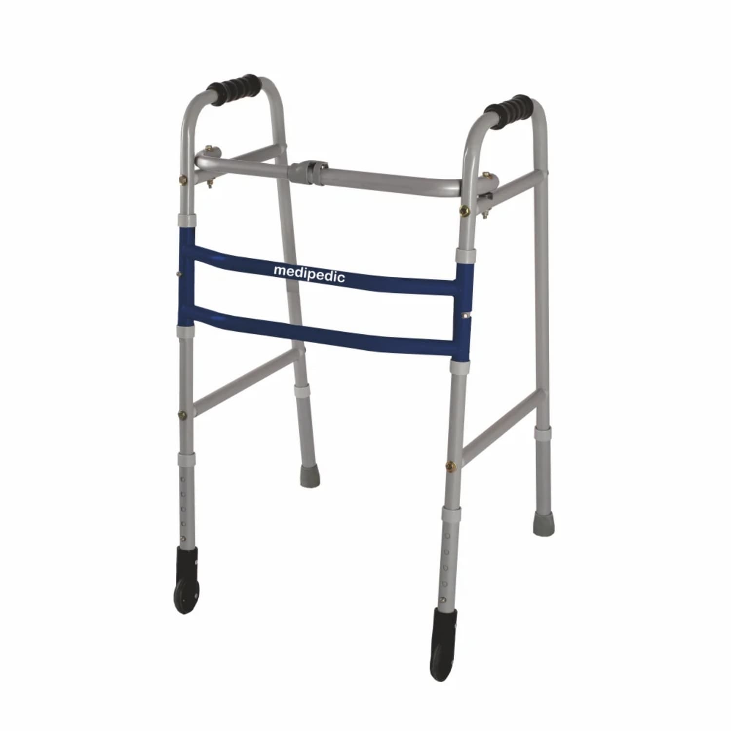 Vissco Double Bar Medipedic Walker with Straight Castor and Centralized Folding Mechanism (PC. No. 0935)