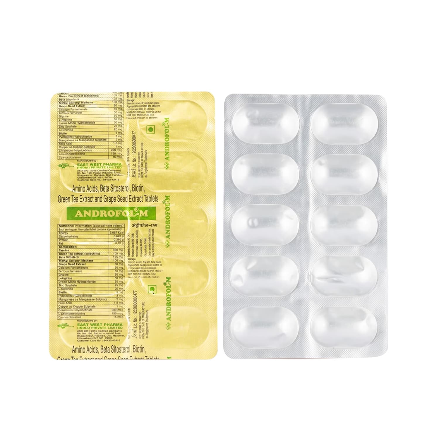 Androfol-M Hair Fall Control Tablet for Men 10's