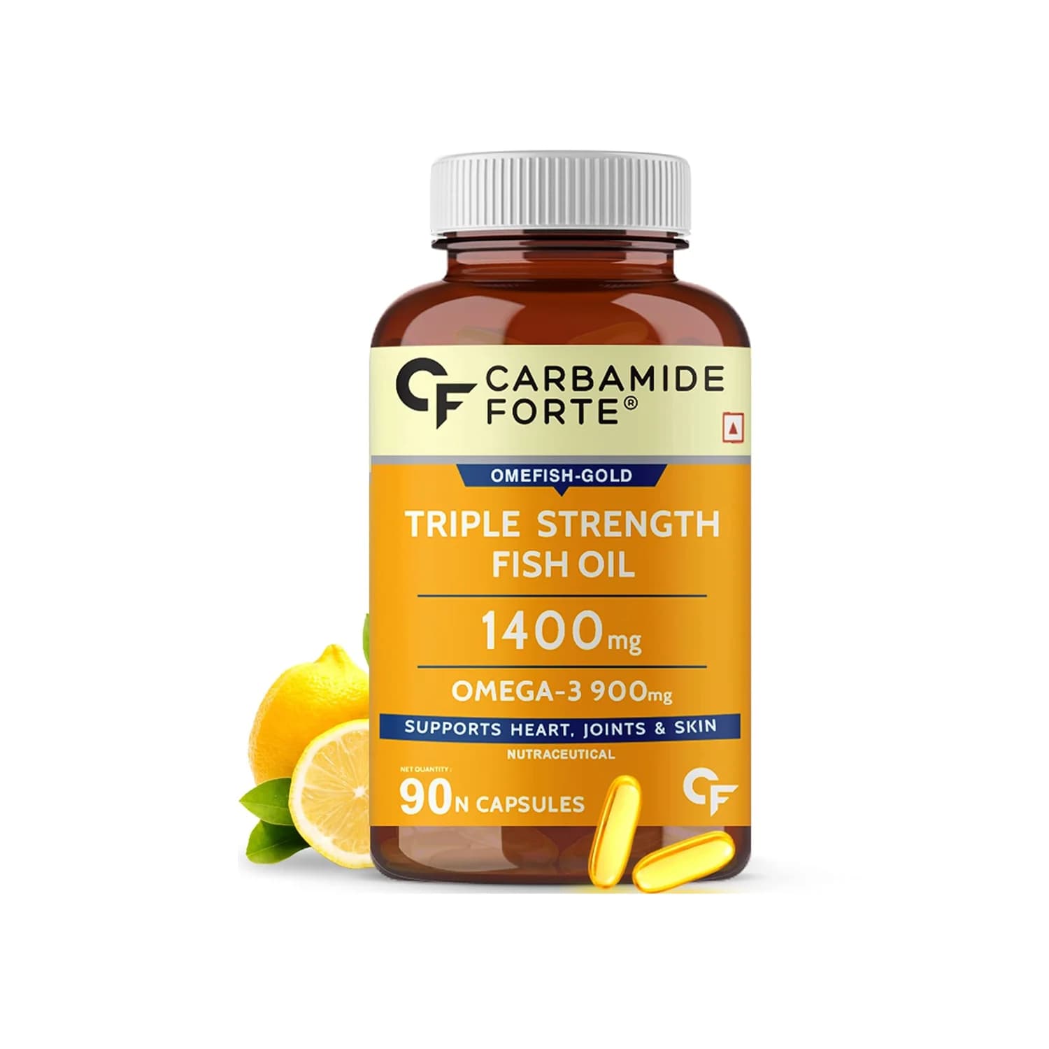 Carbamide Forte Triple Strength Fish Oil 1400 mg Capsules for Heart, Joint and Skin (60 Capsules)