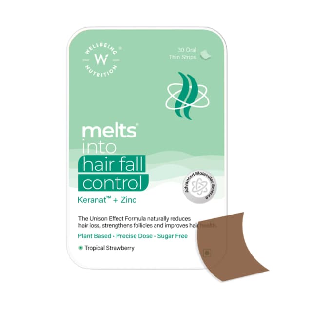 Wellbeing Nutrition Melts into Hair Fall Control Oral Thin Strip (30Strips)
