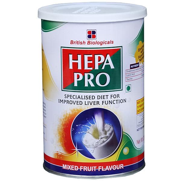British Biologicals HepaPro Specialised Diet Powder For Improved Liver Function Mixed Fruit Flavour 200gm