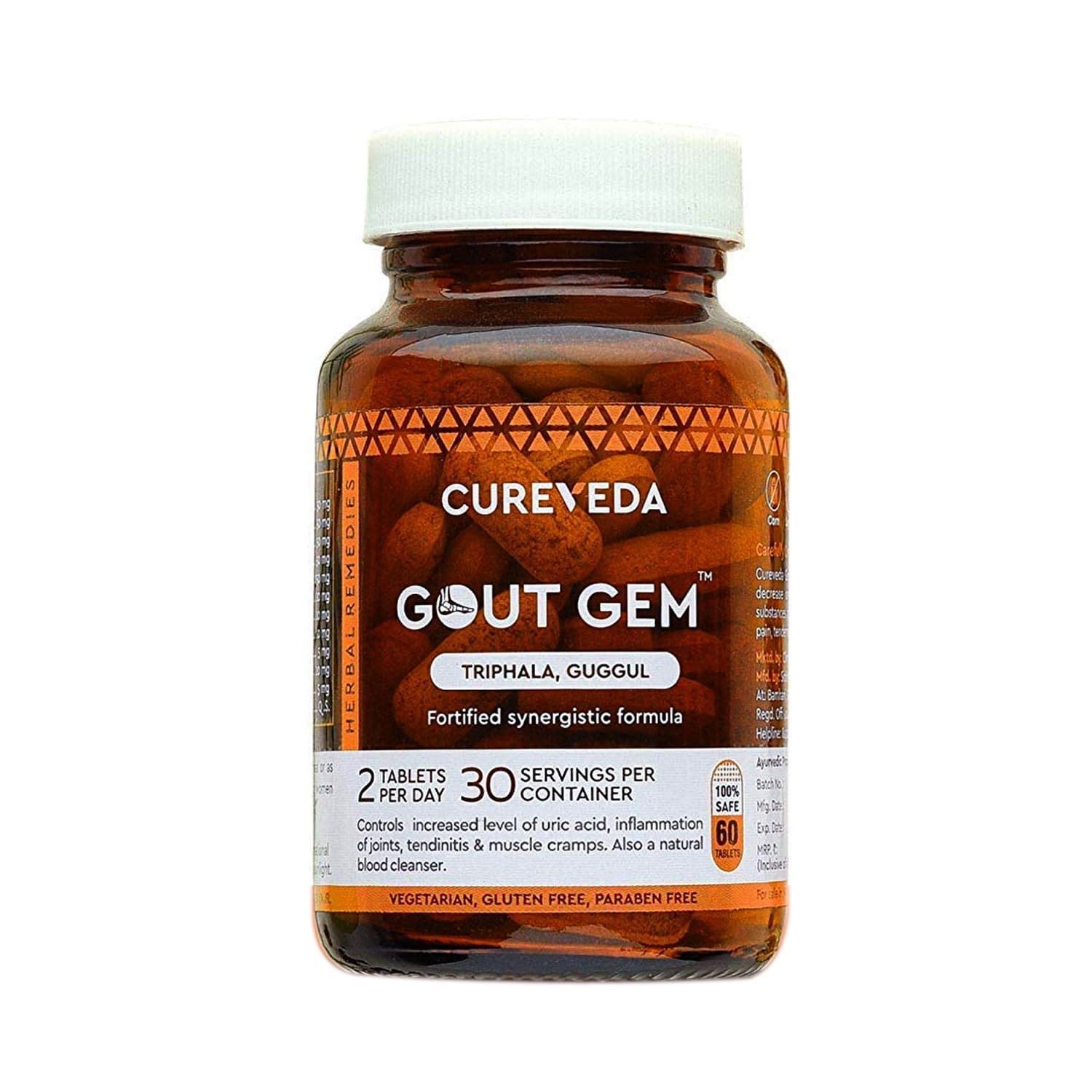 Cureveda Gout Gem Tablet to Control Uric Acid (60 Capsules)