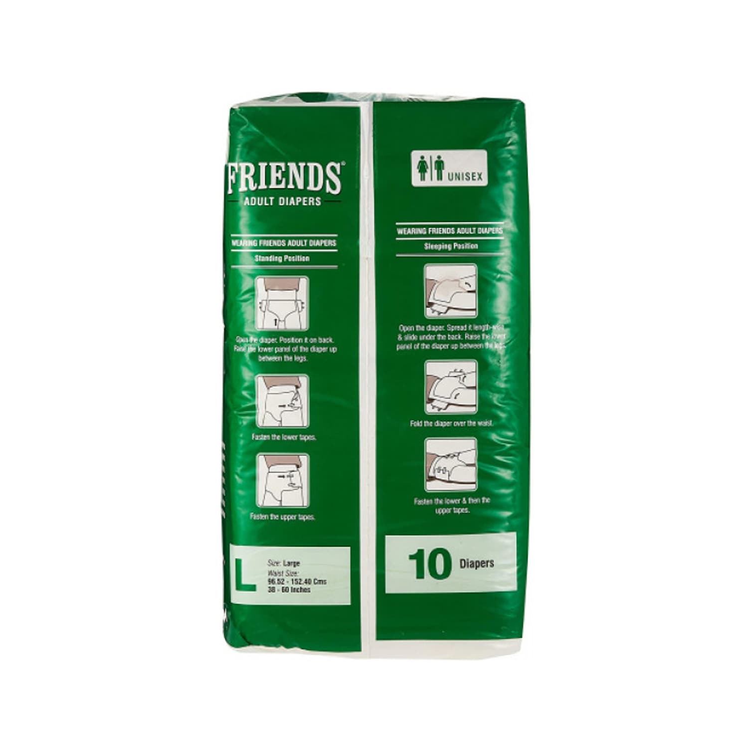 Friends Adult Diapers Large Size (10 Diapers)