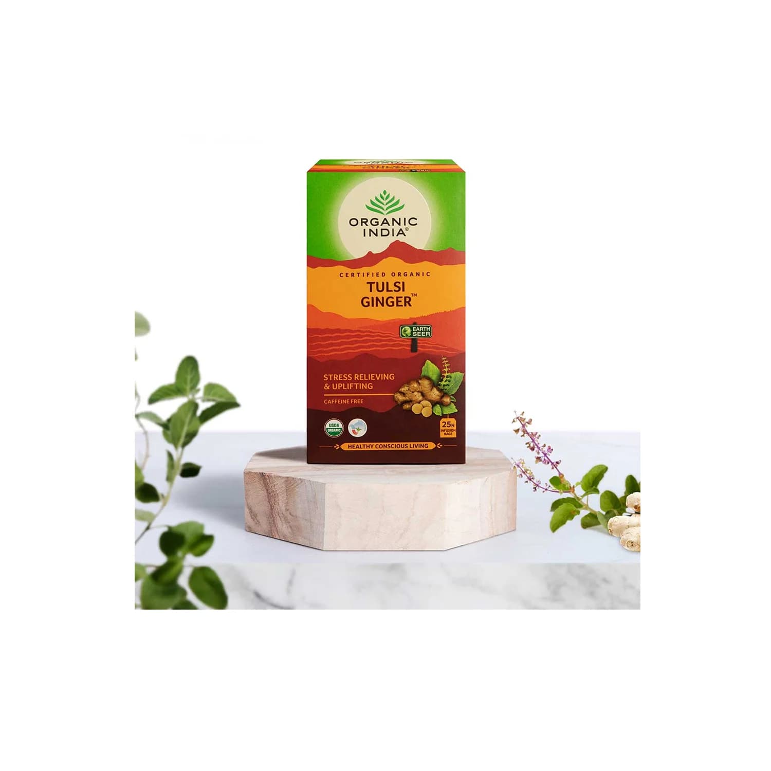 Organic India Tulsi Ginger Tea 25 Tea Bags
