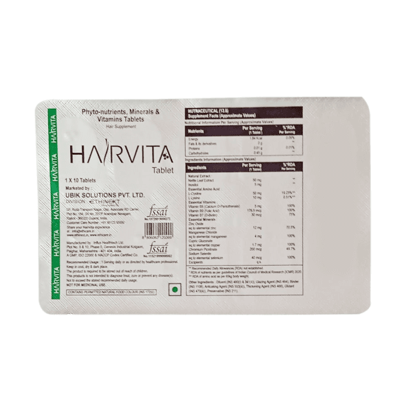 Ethicare Hairvita Nutrient Tablets 1X10 Tablets
