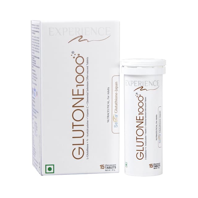 Glutone 1000 Tablets for Radiant and Clear Skin Orange Flavor (15Nos)
