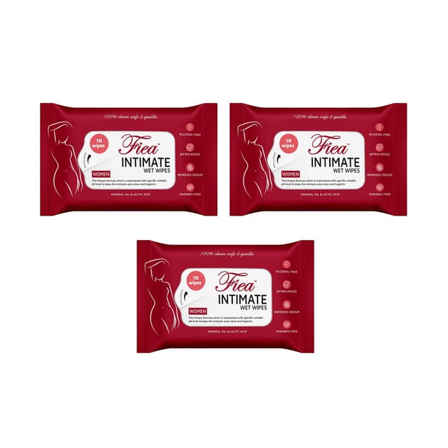 Fiea Intimate Wet Wipes for Women 10 Nos (Pack of 3)