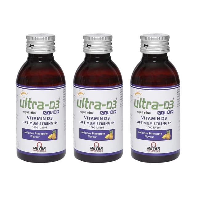 Vitabiotics Ultra Vitamin D3 Syrup for Bone Health 100ml (Pack of 3)