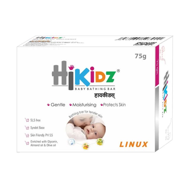 Hikidz Baby Bath Bar With Syndet Base 75gm