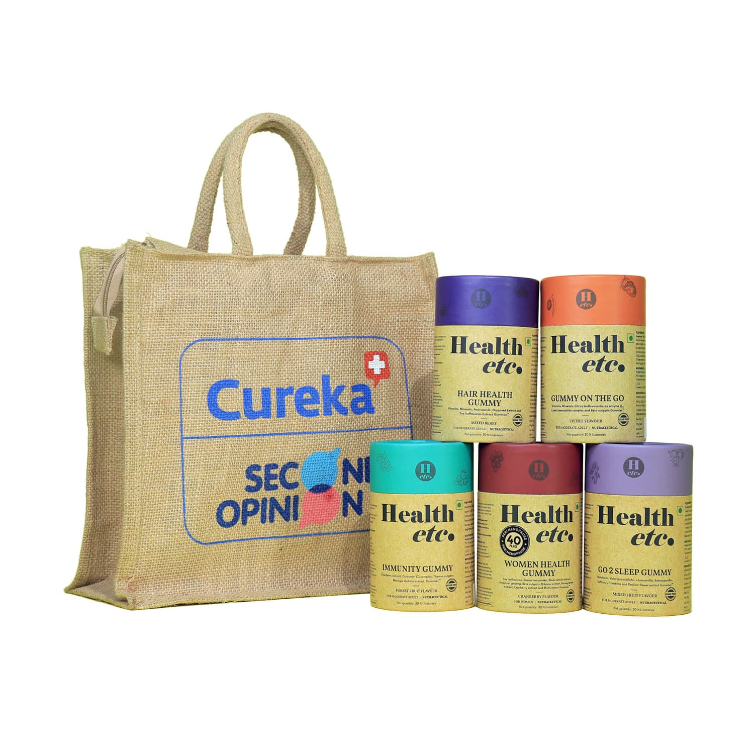 Health etc Gummy Gift Pack for Moments of Pure Delight (Assortment of 5 Plant-based Health Gummies)