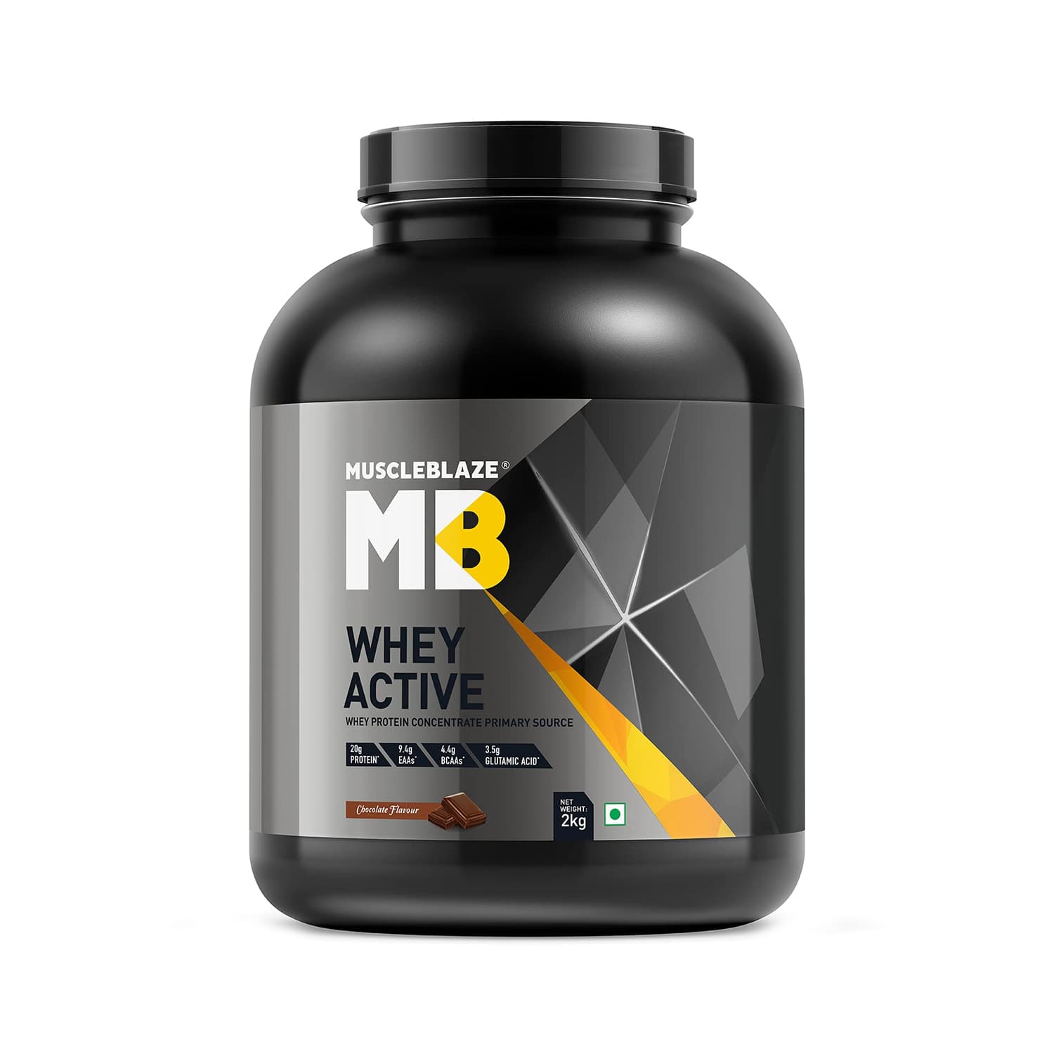 MuscleBlaze Whey Active, 2 kg (4.4 lb), Chocolate