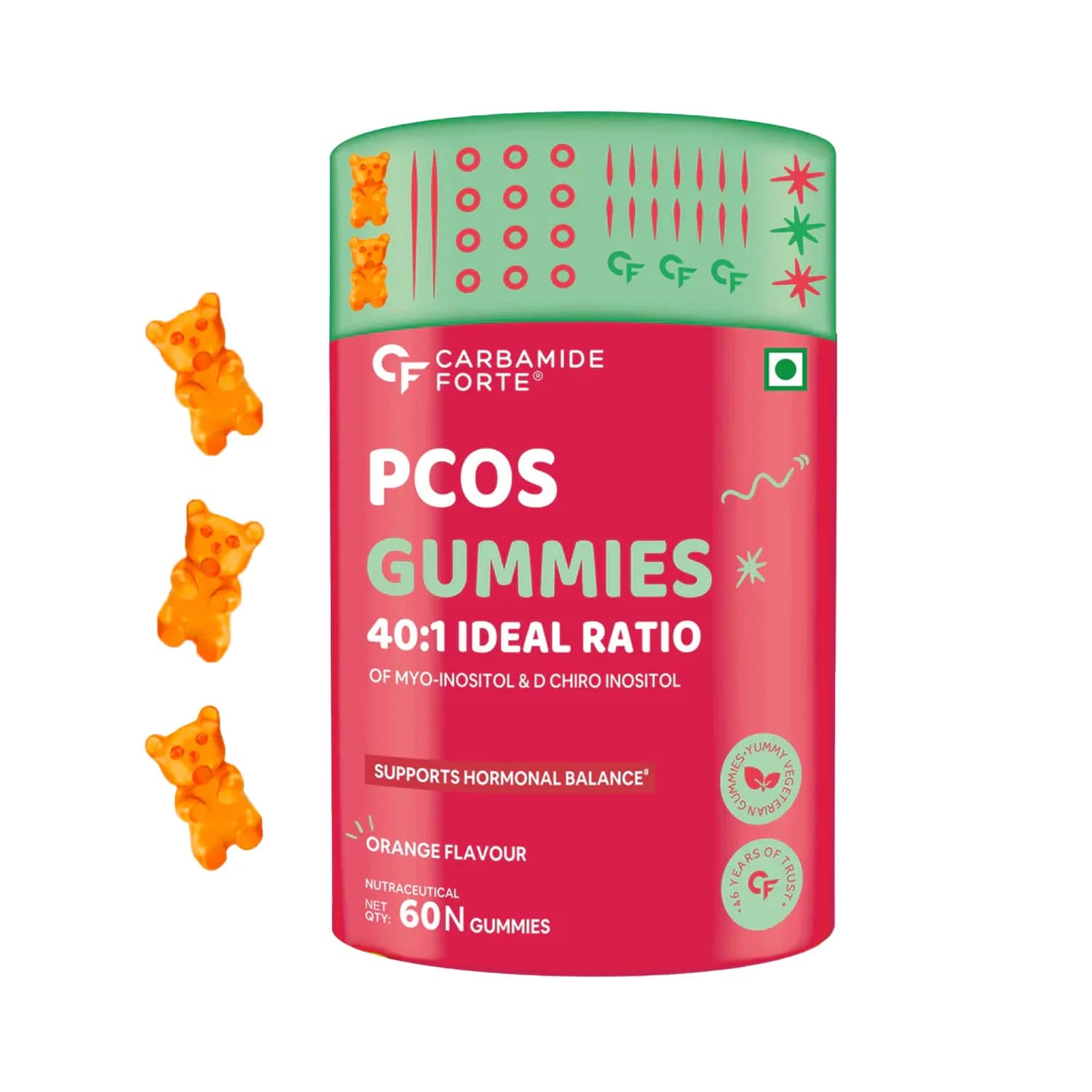 Carbamide Forte PCOS Balance Gummies (60 Gummies)