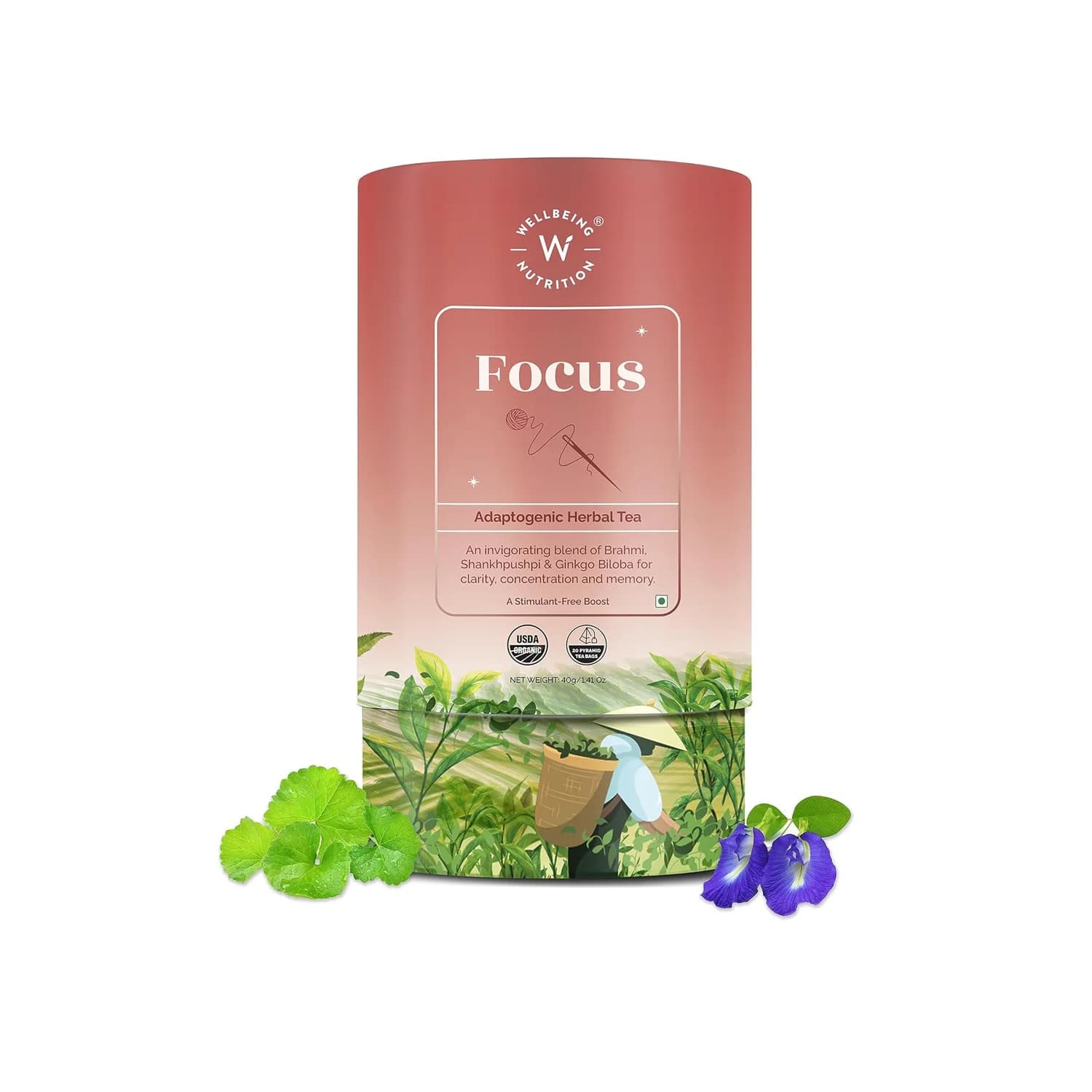 Wellbeing Nutrition Focus Adaptogenic Herbal Tea (20 Tea Bags)