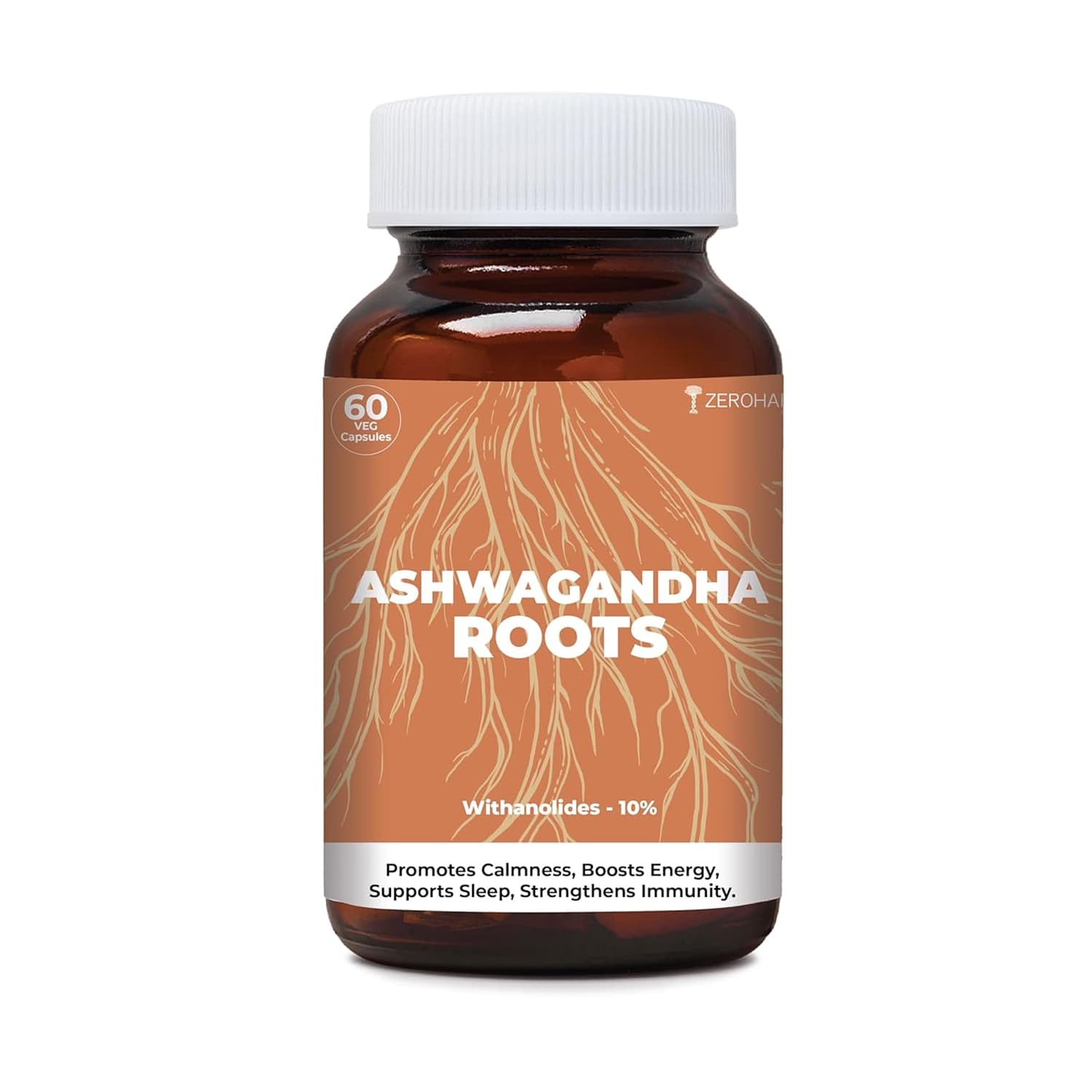Zeroharm Ashwagandha Roots Capsules (60 Capsules)