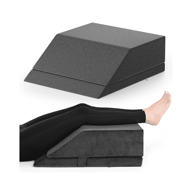 Fovera Leg Elevation Support (Velvet Dark Grey) - Small