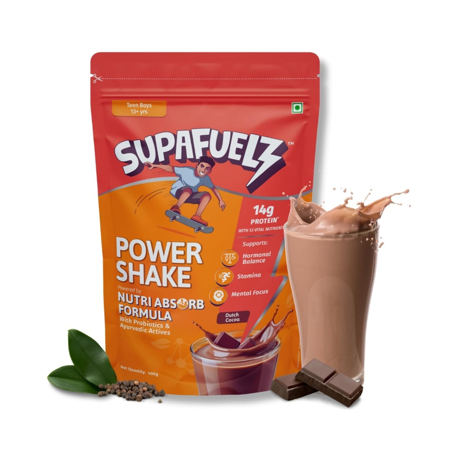 Supafuelz Power Shake for Boys 13+ Years (400 gm)
