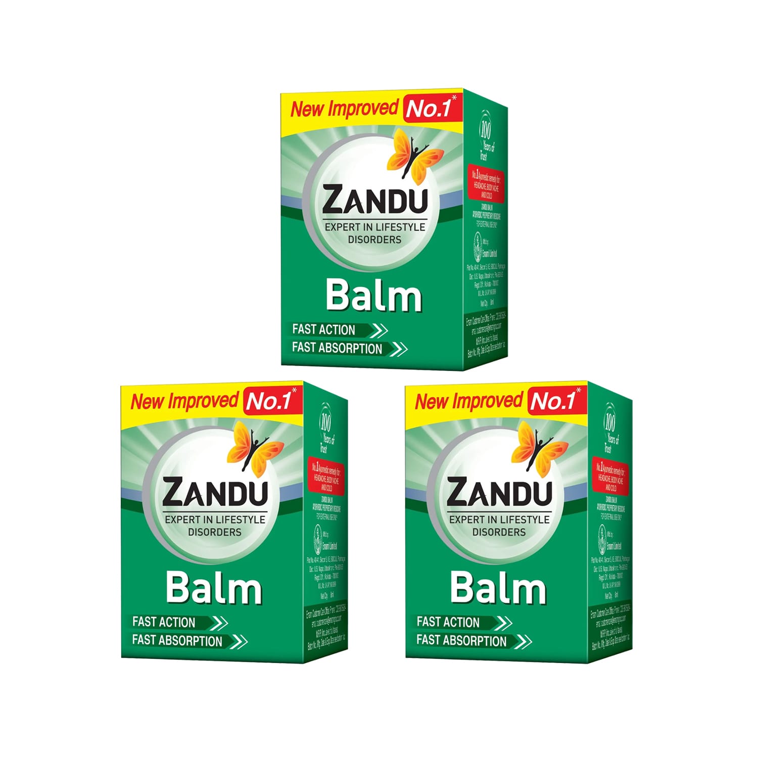 Zandu Balm - 8ml (Pack of 3)