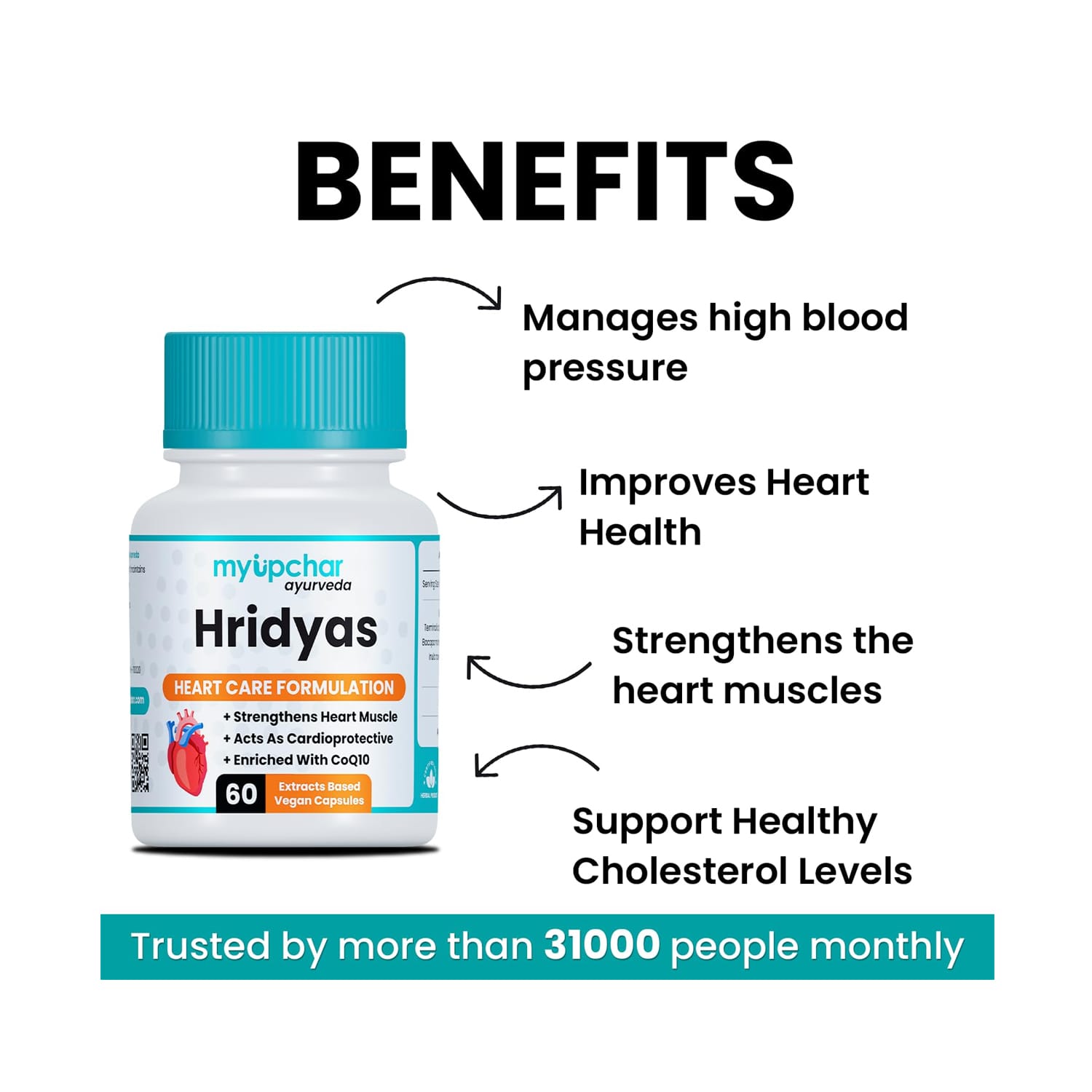 Myupchar Ayurveda Hridyas Heart Care Formulation- 60 Capsules