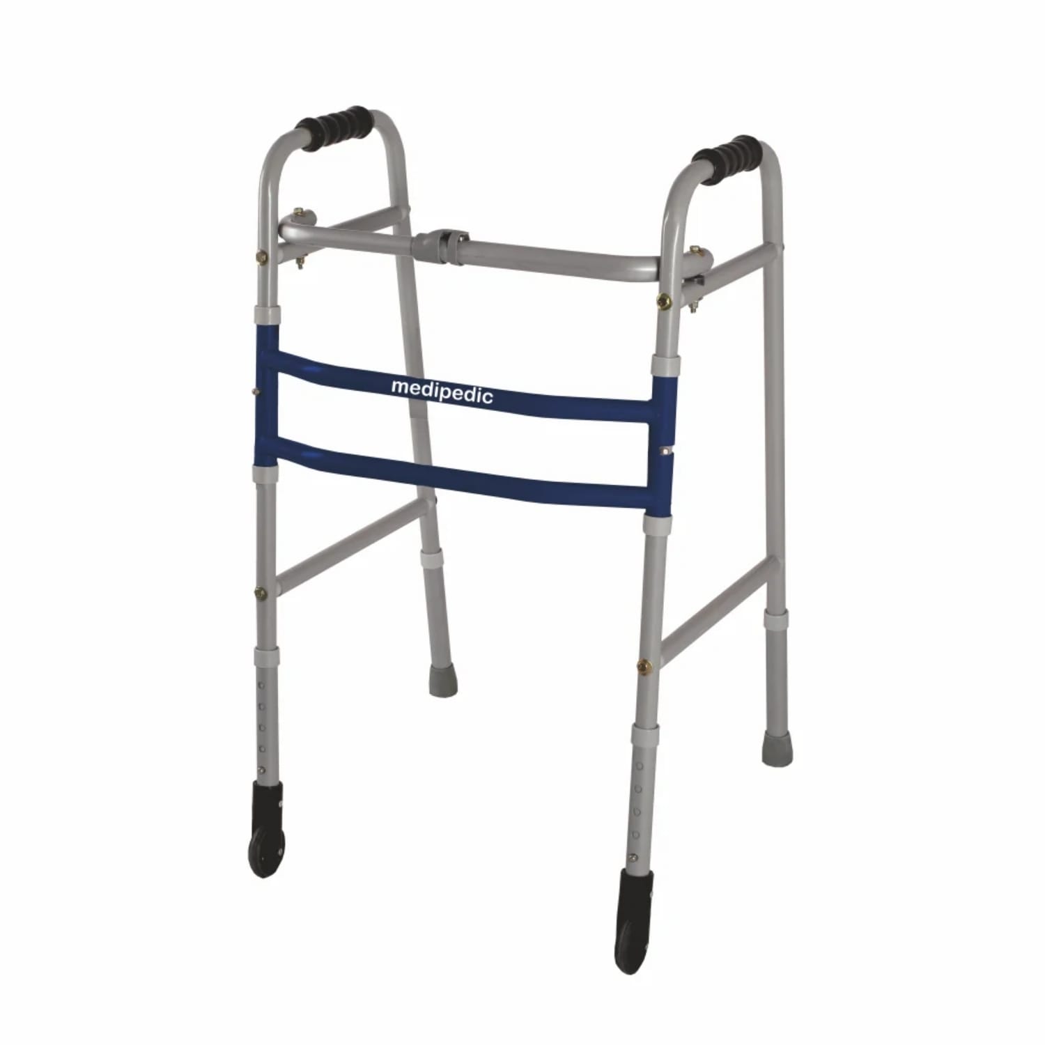 Vissco Double Bar Medipedic Walker with Straight Castor and Centralized Folding Mechanism (PC. No. 0935)