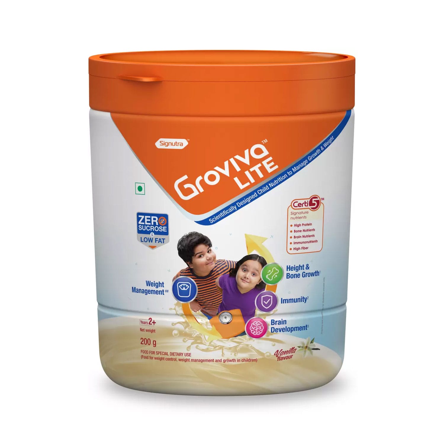 Signutra Groviva Lite Nutritional Supplement for 2+years Child Vanilla Flavour (200g)