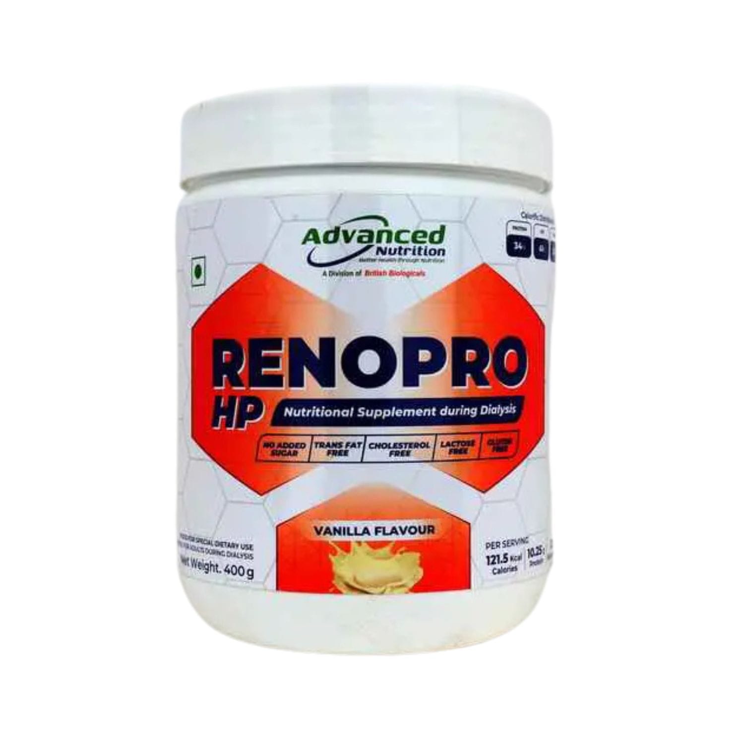 Renopro HP Nutritional Powder during Dialysis Vanilla Flavour – 400g (Jar Pack)