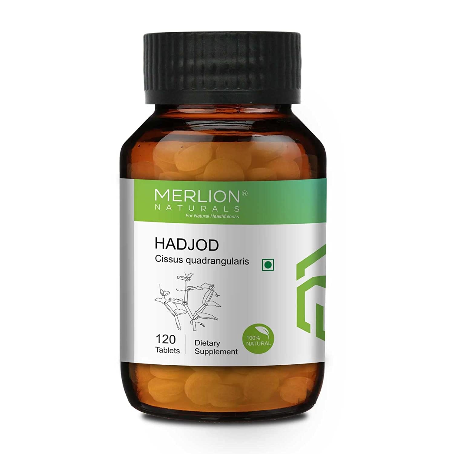Merlion Naturals Hadjod Tablets (Cissus quadrangularis) 500mg x 120 Tablets