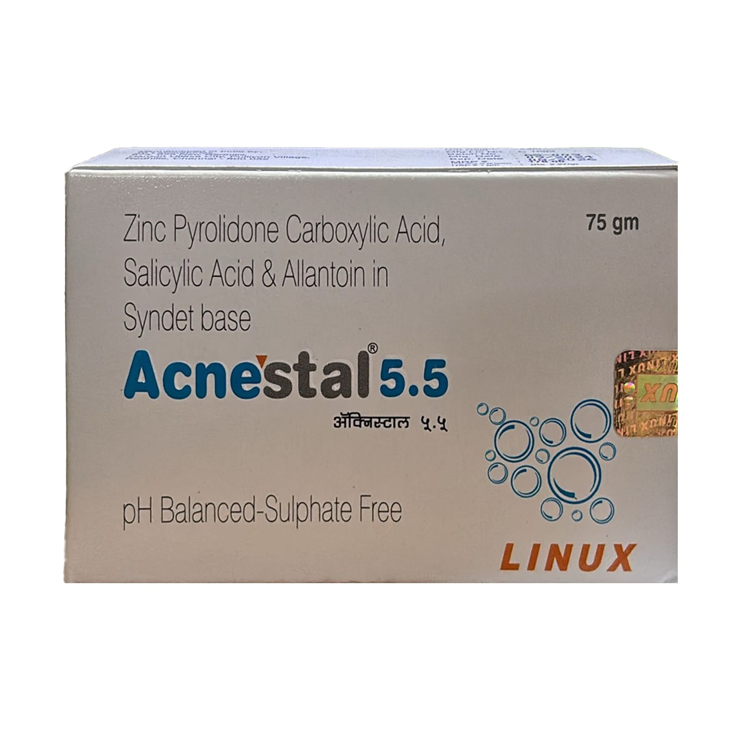 Acnestal 5.5 pH Balanced Acne Care Bar- 75g