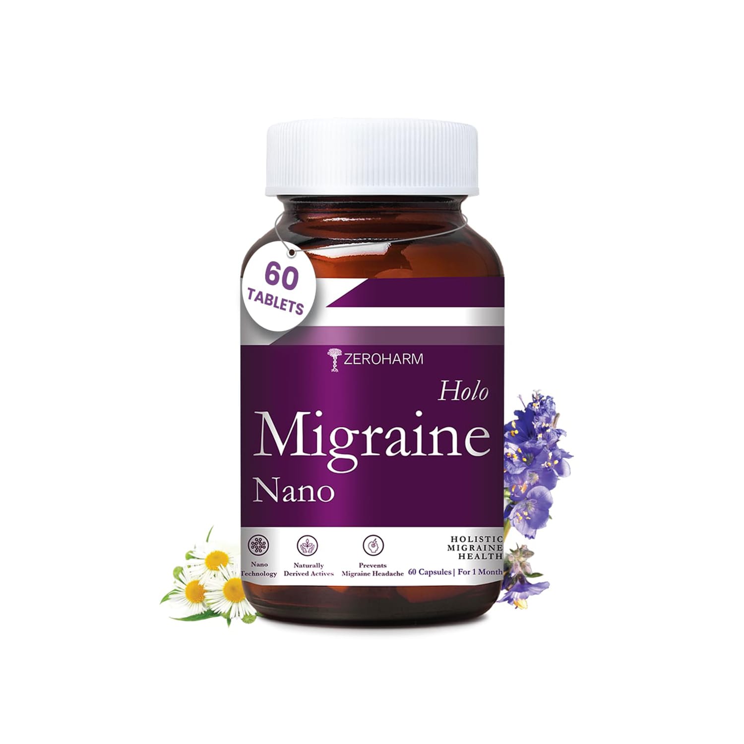 Zeroharm Holo Migraine - 60 Capsules