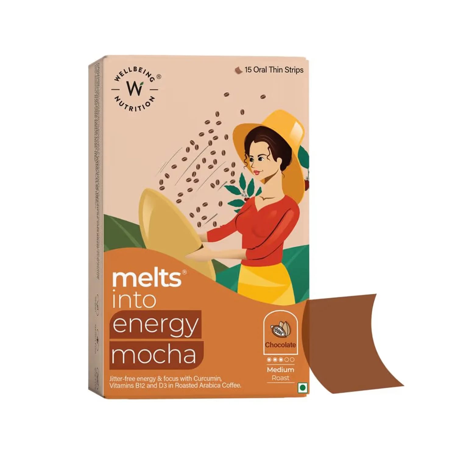 Wellbeing Nutrition Melts into Energy Mocha (15 Oral Strips)
