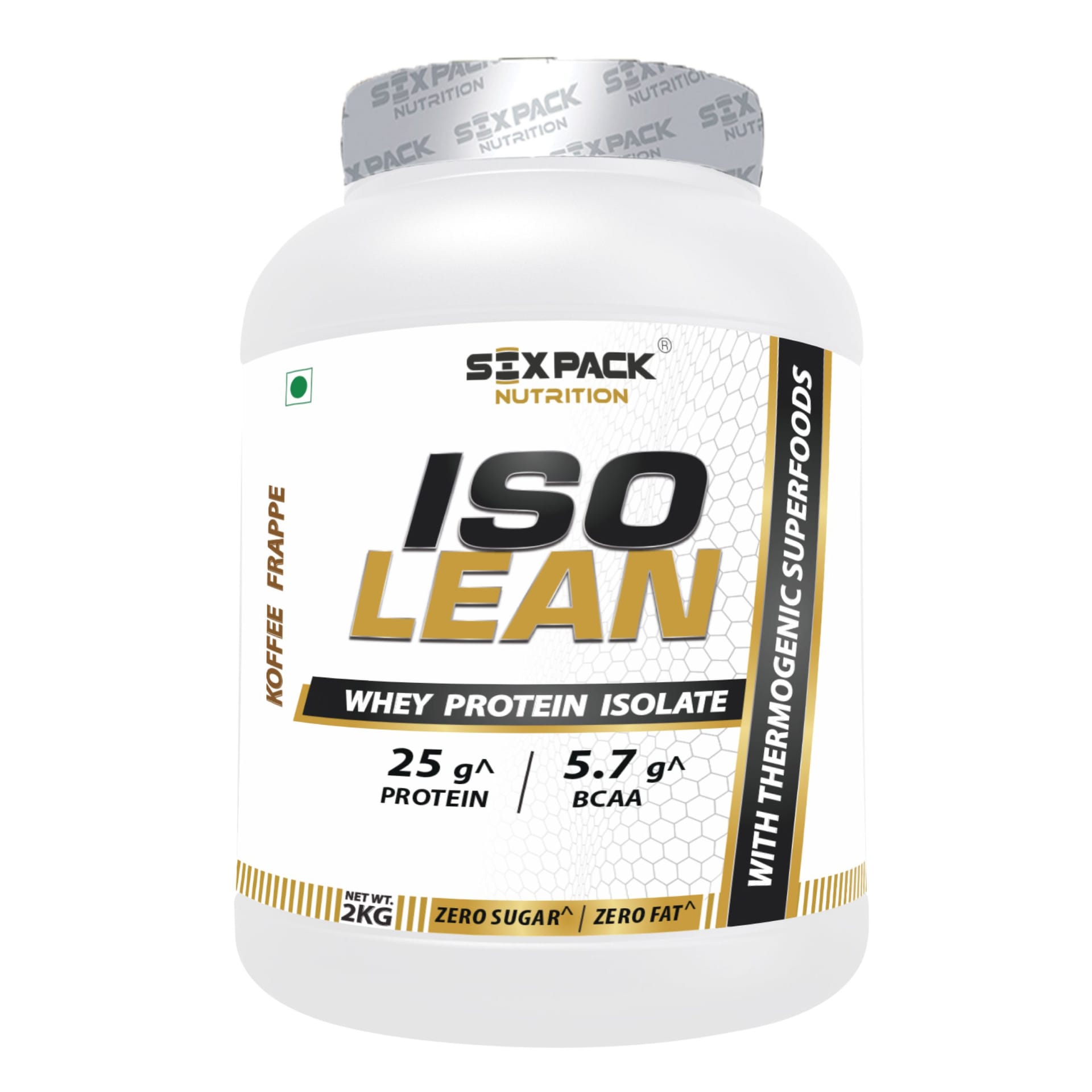 Six Pack Nutrition Iso Lean Whey Protein Powder Koffee Frappe Flavour 2kg