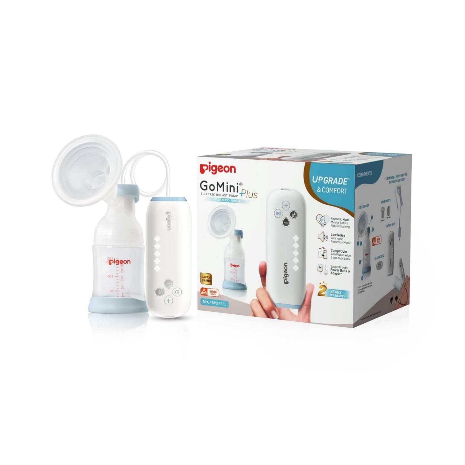 Pigeon Go Mini Plus Electric Breast Pump - Wide Neck
