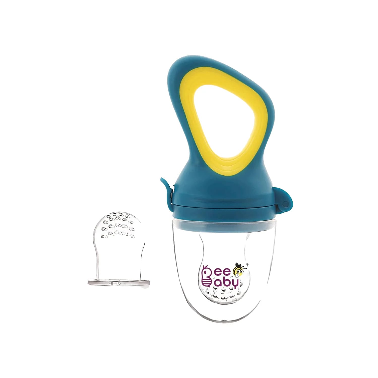 BeeBaby Fresh Silicone Food and Fruit Nibbler with Extra Mesh 3+ Months (Blue)