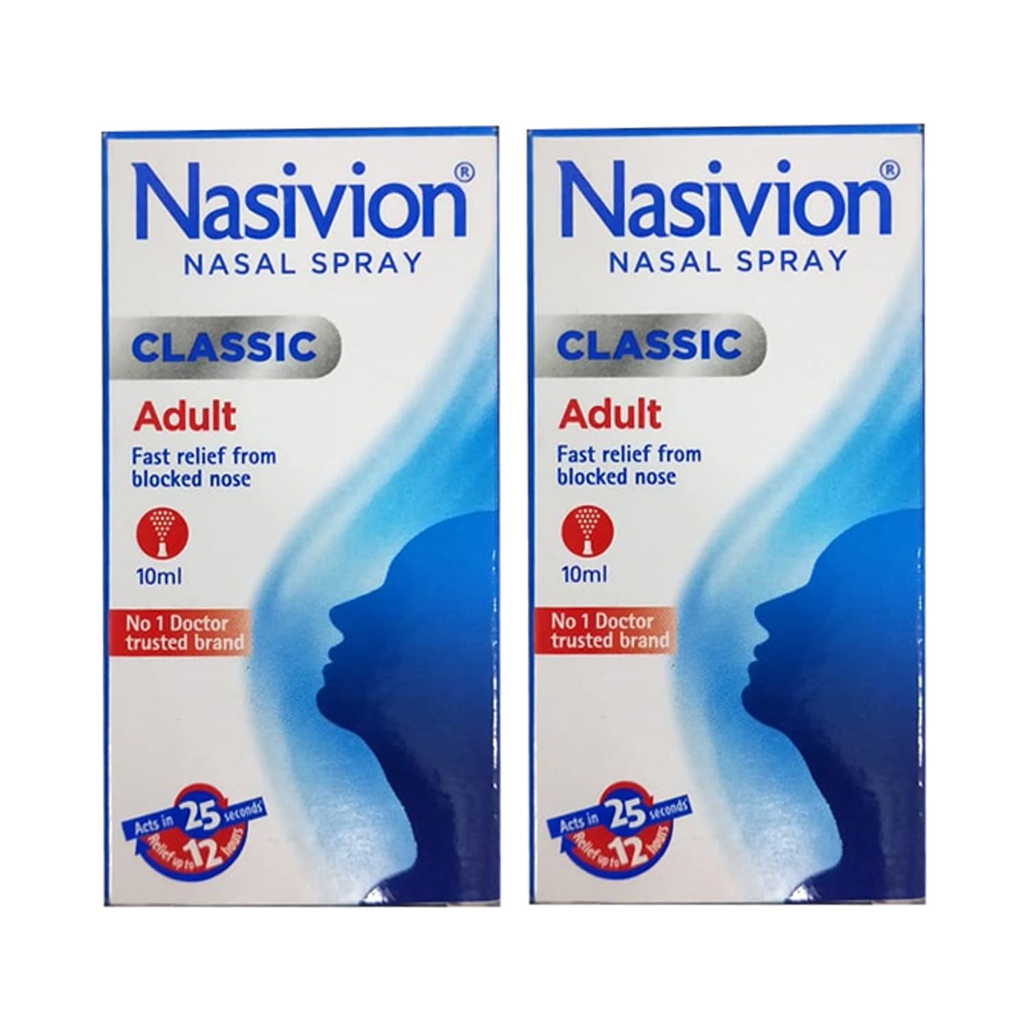 Nasivion Classic Adult Nasal Spray -10ml (Pack of 2)