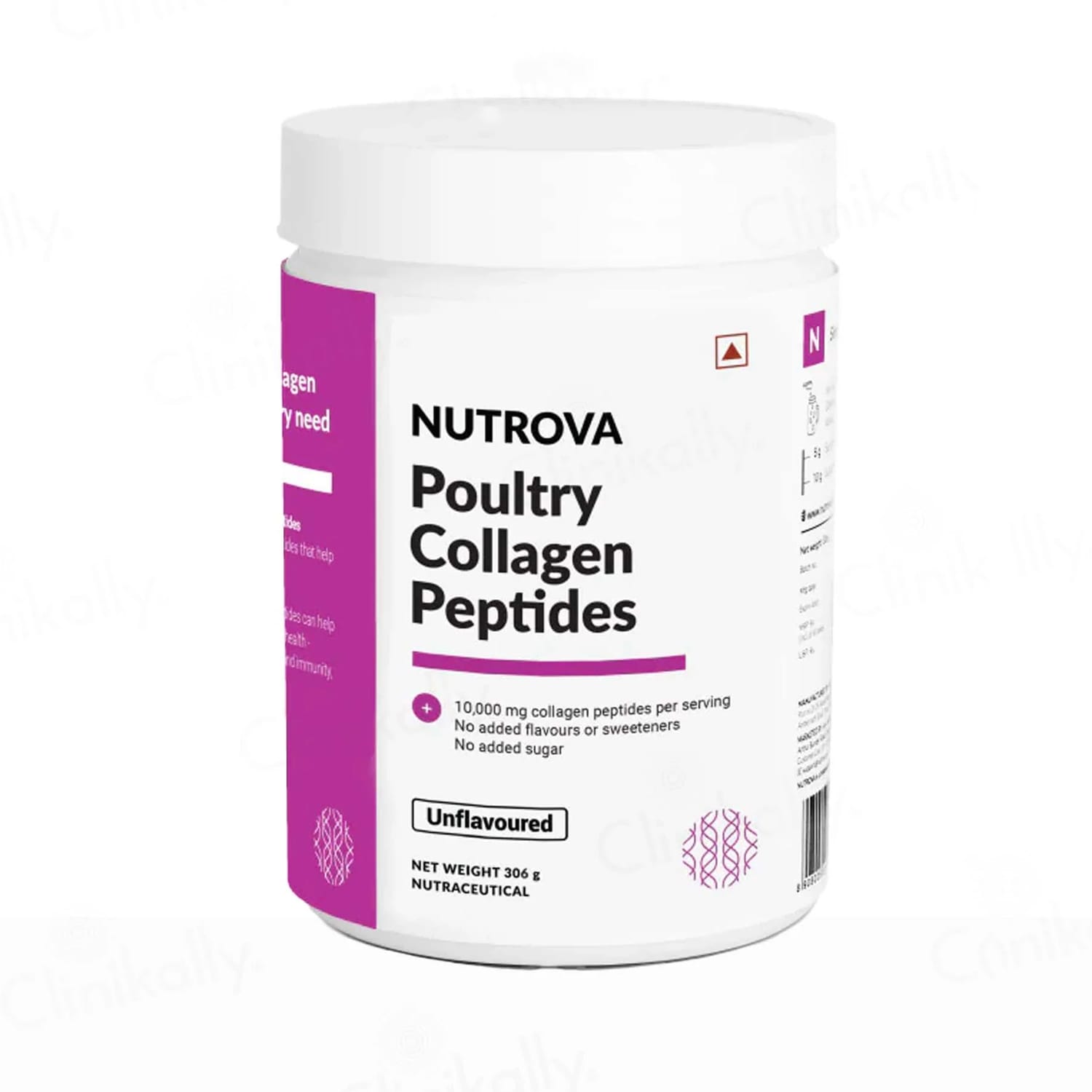Nutrova Poultry Collagen Peptides for Healthy Skin Hair Nails and Bones Unflavoured -306g