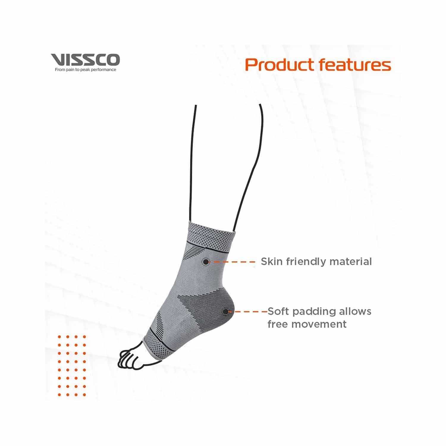 Vissco 2D Ankle Support - XXL (PC. No. 2707)