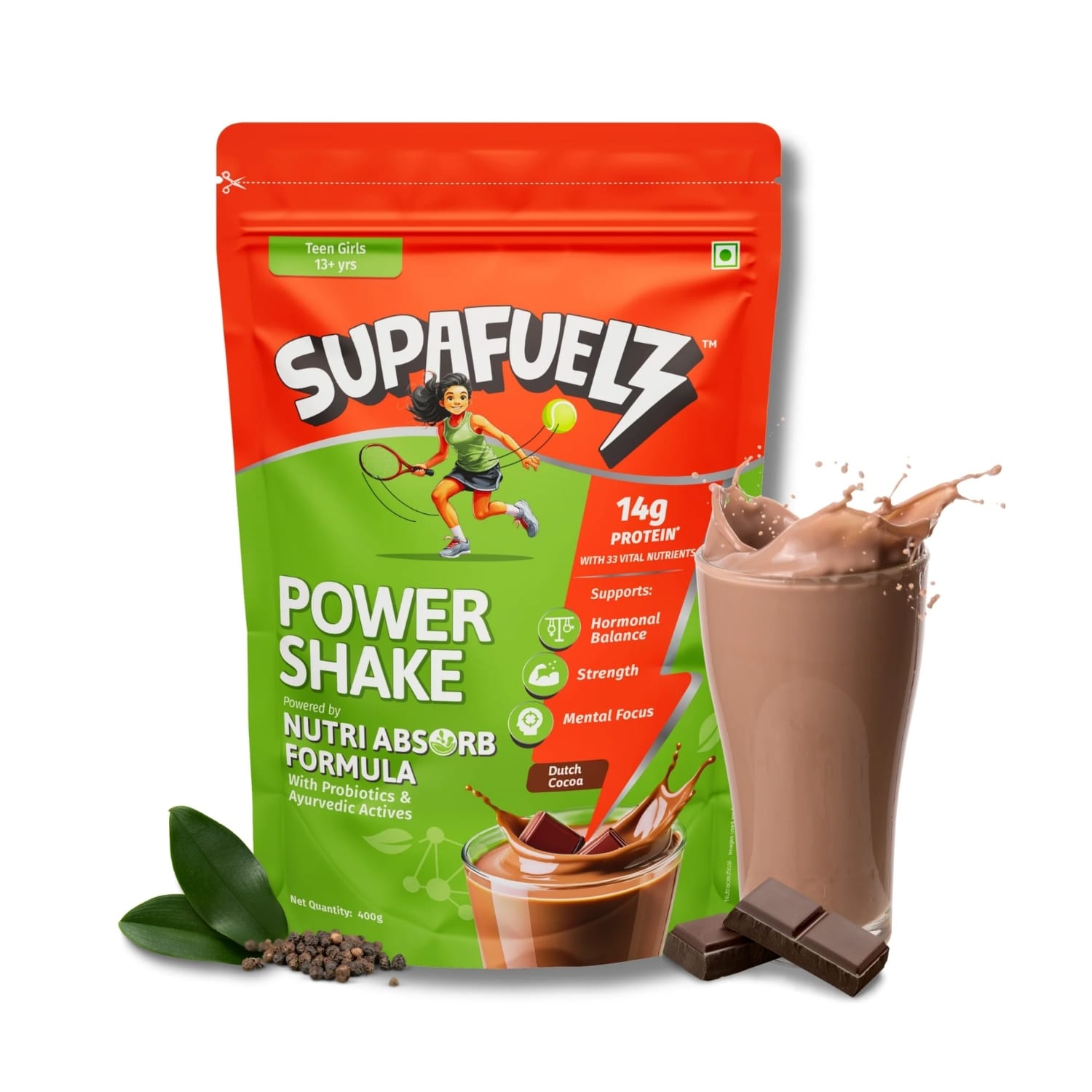 Supafuelz Power Shake for Girls 13+ Years (400 gm)