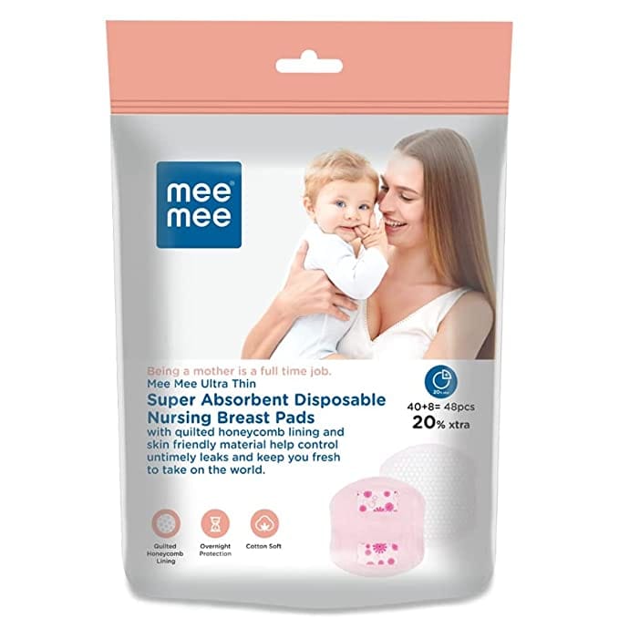 Mee Mee Ultra Thin Super Absorbent Disposable Nursing Breast Pads (48 Pieces)