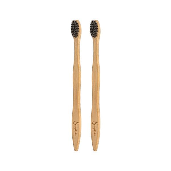 Sangsara Bamboo Tooth Brush Soft Charcoal Bristles (Pack of 2)