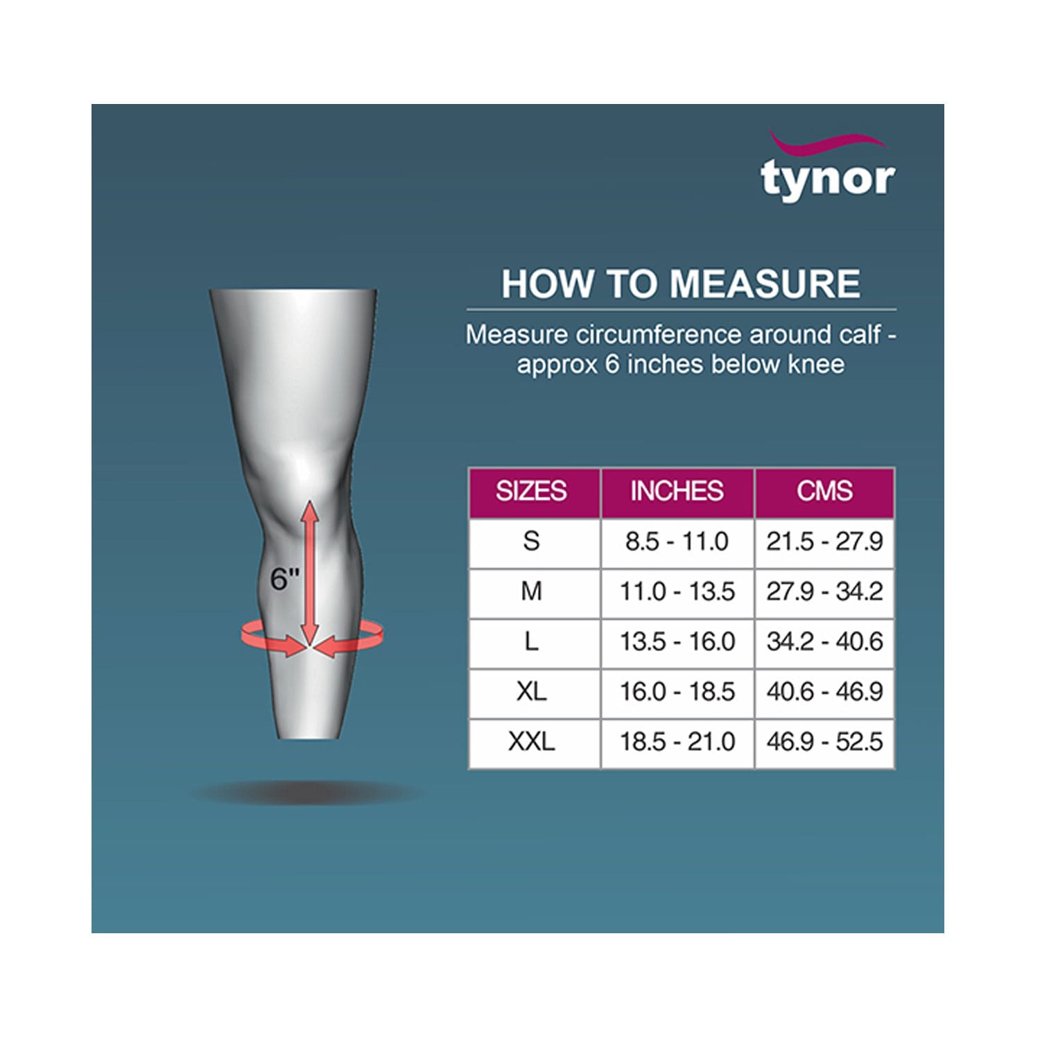 Tynor Compression Stocking Below Knee Classic Pair I-16 (XXL)