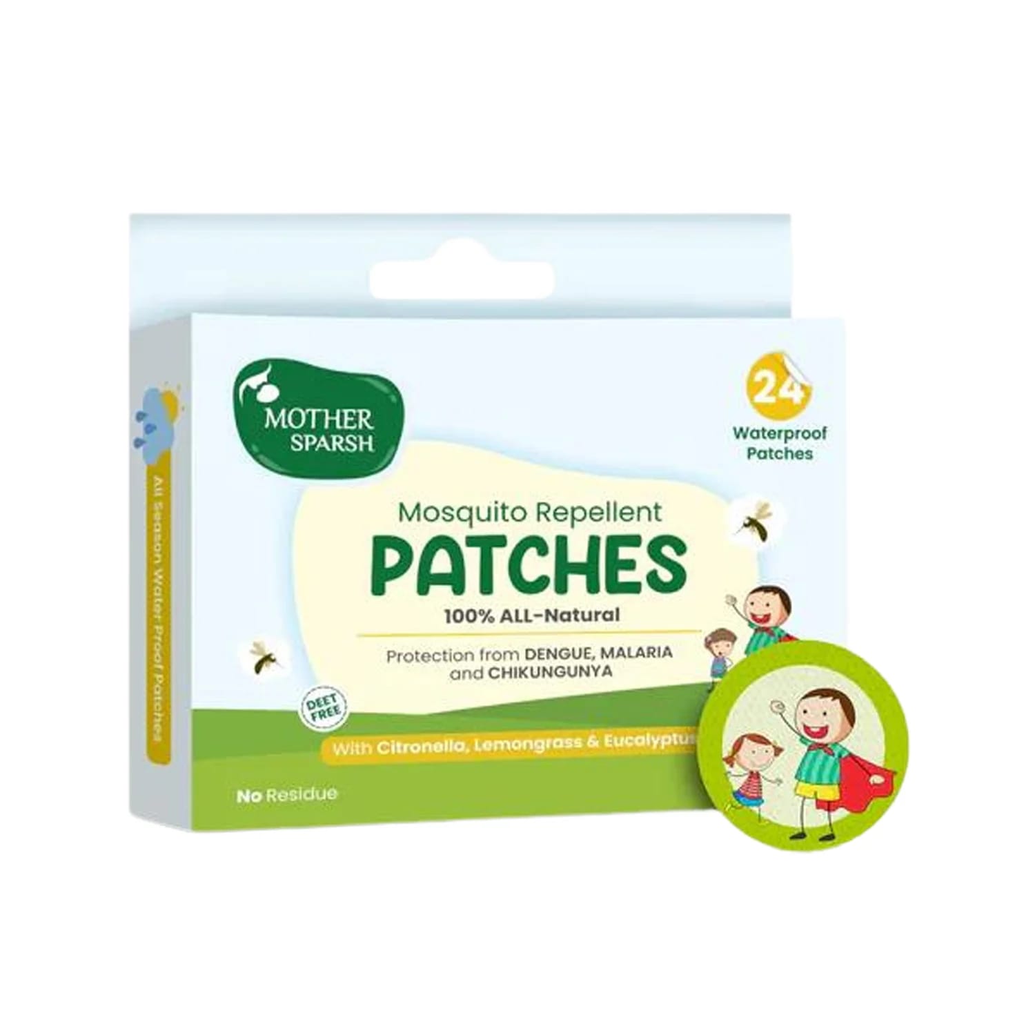 Mother Sparsh Mosquito Repellent Patches (24 Water Proof Patches)