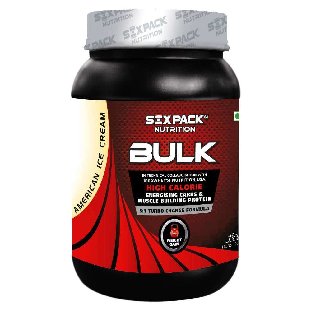Six Pack Nutrition Bulk Weight Gainer Whey Protein Powder American Ice Cream Flavour 1kg