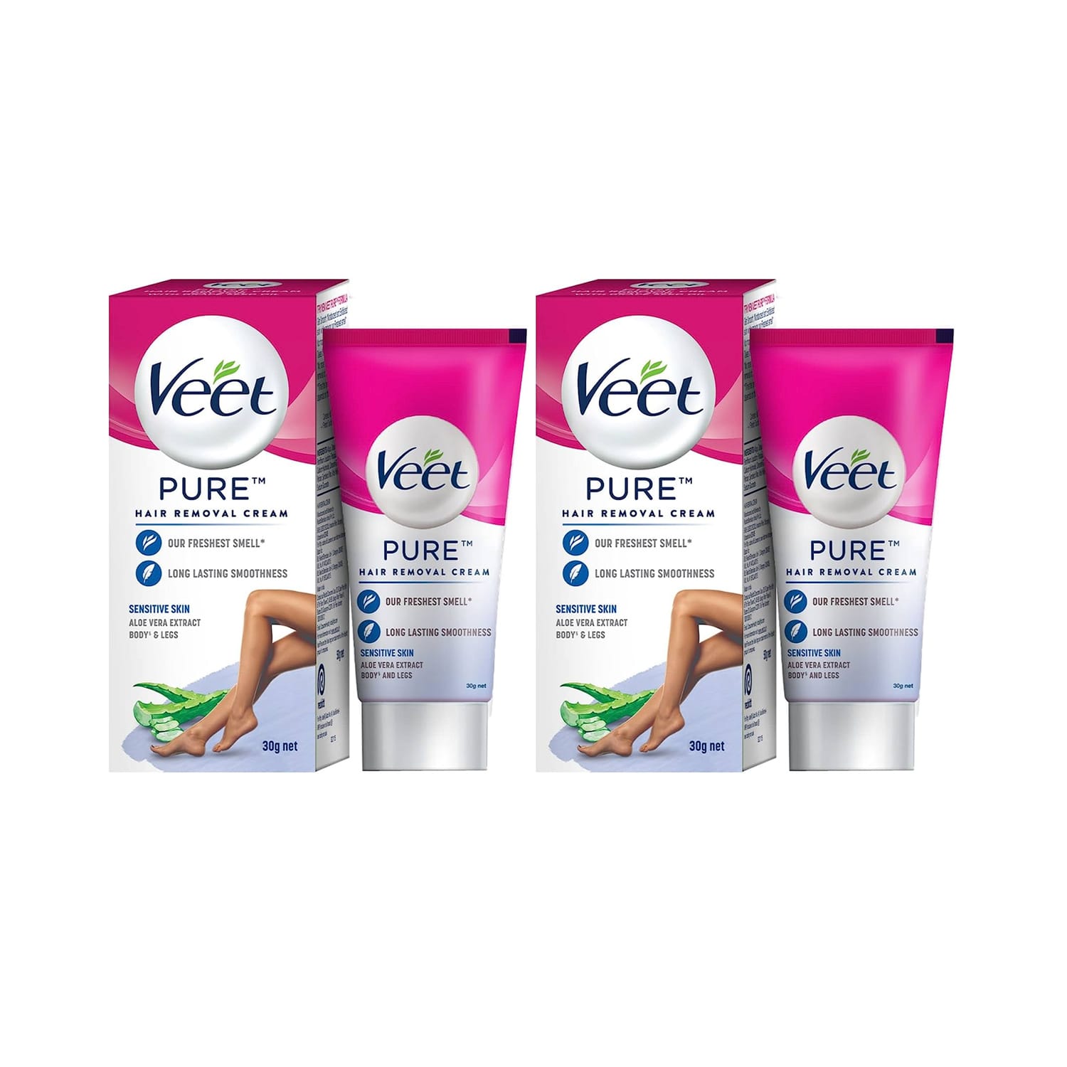Veet Pure Hair Removal Cream, 30g Sensitive Skin - (Pack of 2)