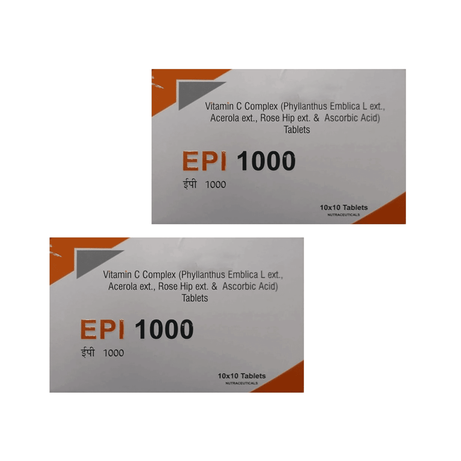 EPI-1000 Vitamin C Tablets for Skin Health - 10 Tablets (Pack of 2)