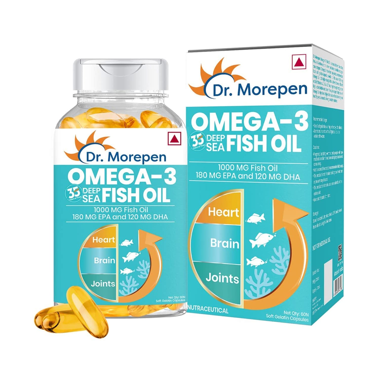 Dr Morepen Omega3 Deep Sea Fish Oil 1000 mg 60 Softgels