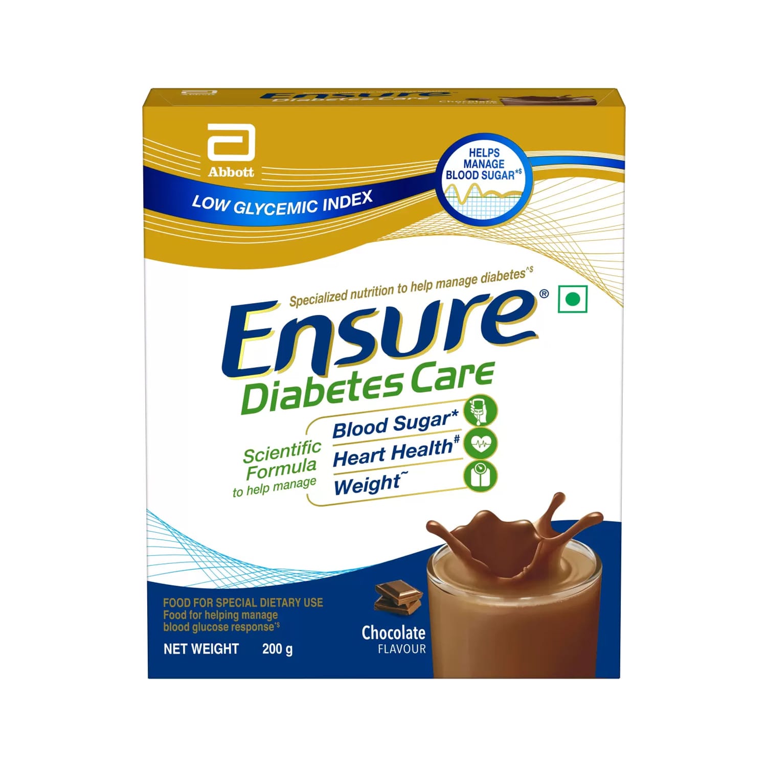 Ensure Diabetes Care for Control Blood Sugar Level Chocolate Flavour 200g (Refill Pack)