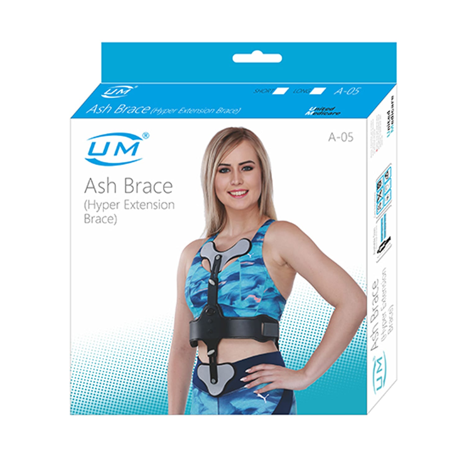 United Medicare Ash Brace Hyper Extension Brace Short (A-05) - Universal