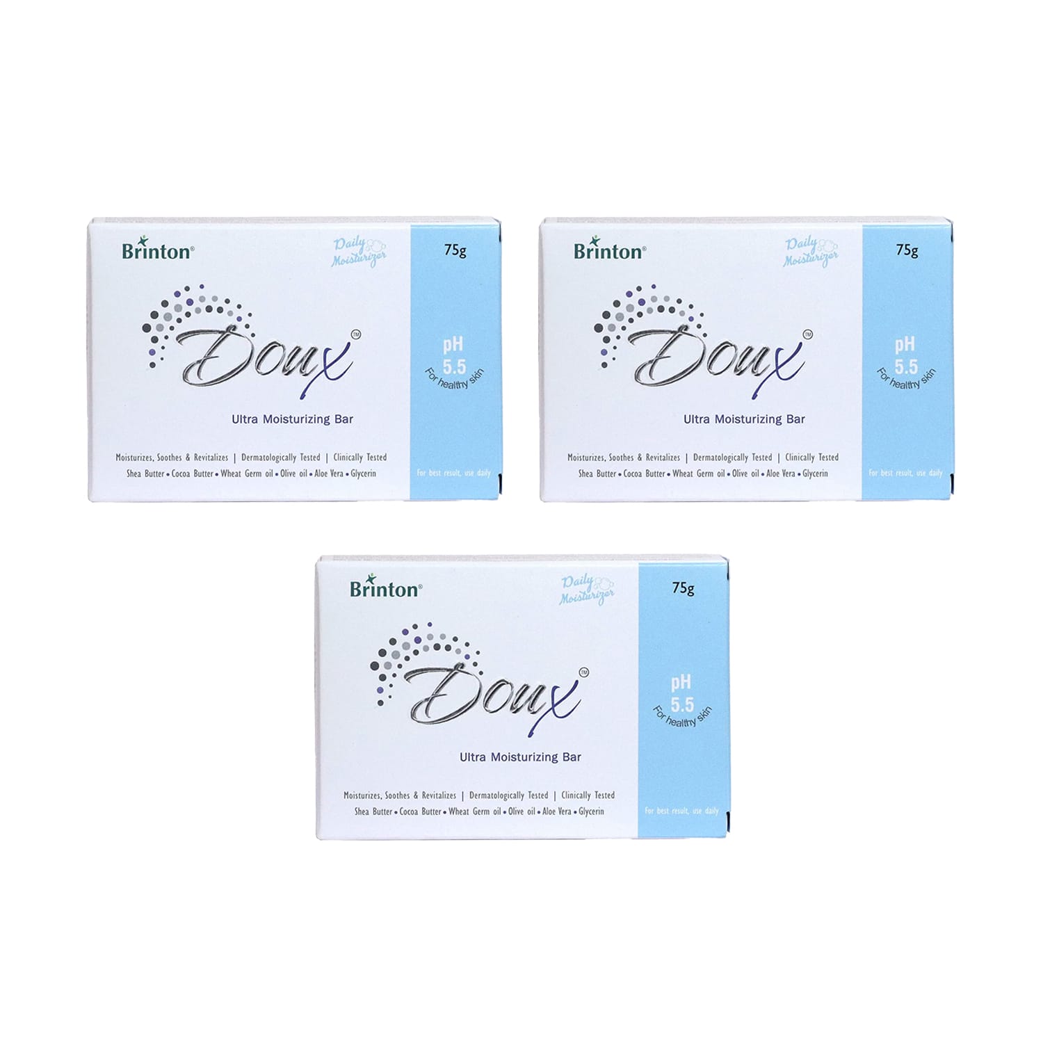 Brinton Doux Ultra Moisturizing Bar 75gm (Pack of 3)