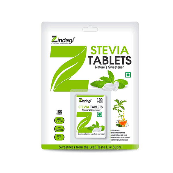 Zindagi Stevia Natural Sweetener Tablet - 100 Tablets