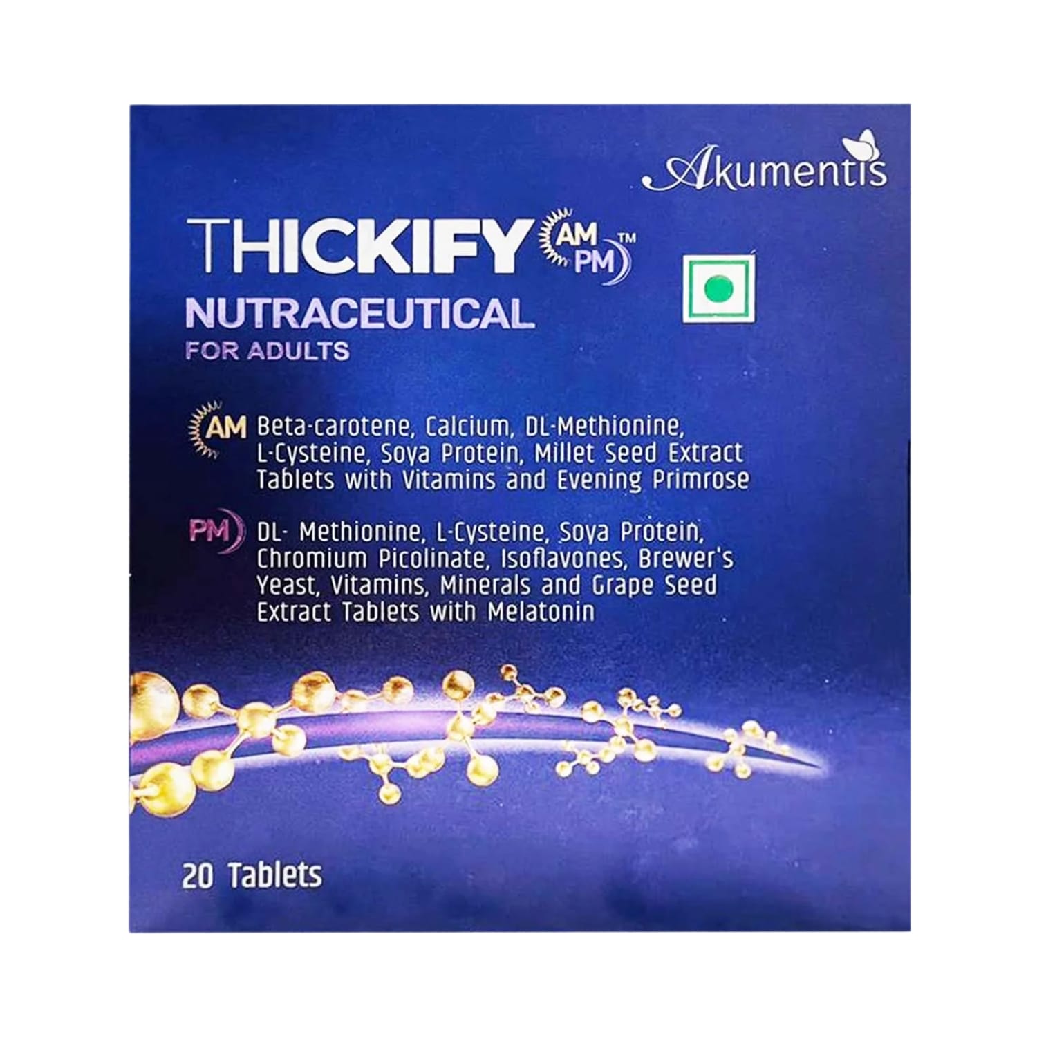 Thickify AM and PM Nutraceutical Tablet for Adults (20 Nos)