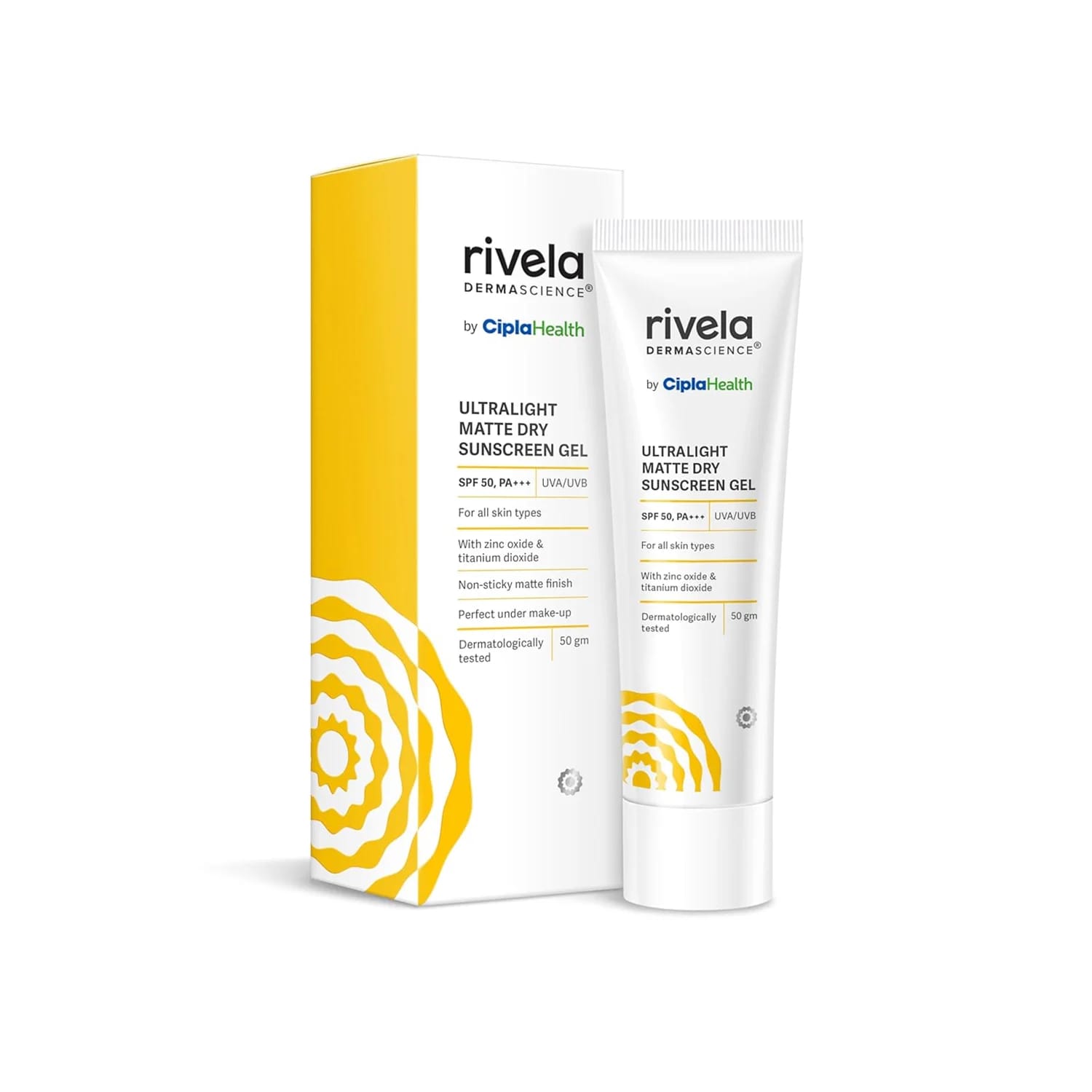 Rivela Ultralight Matte Dry Sunscreen Gel SPF 50 PA+++ - 50g